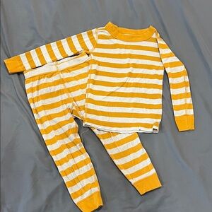 Hannah Andersson Striped Yellow and White Kids Pajamas